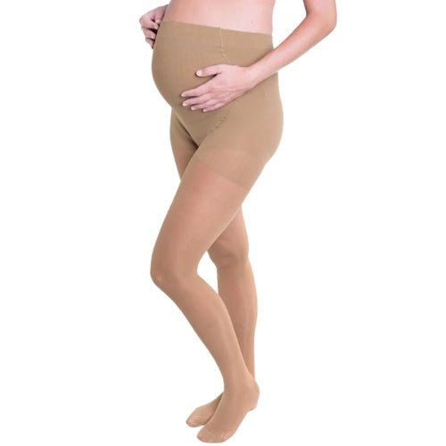 Solbruna stödstrumpbyxor för gravida